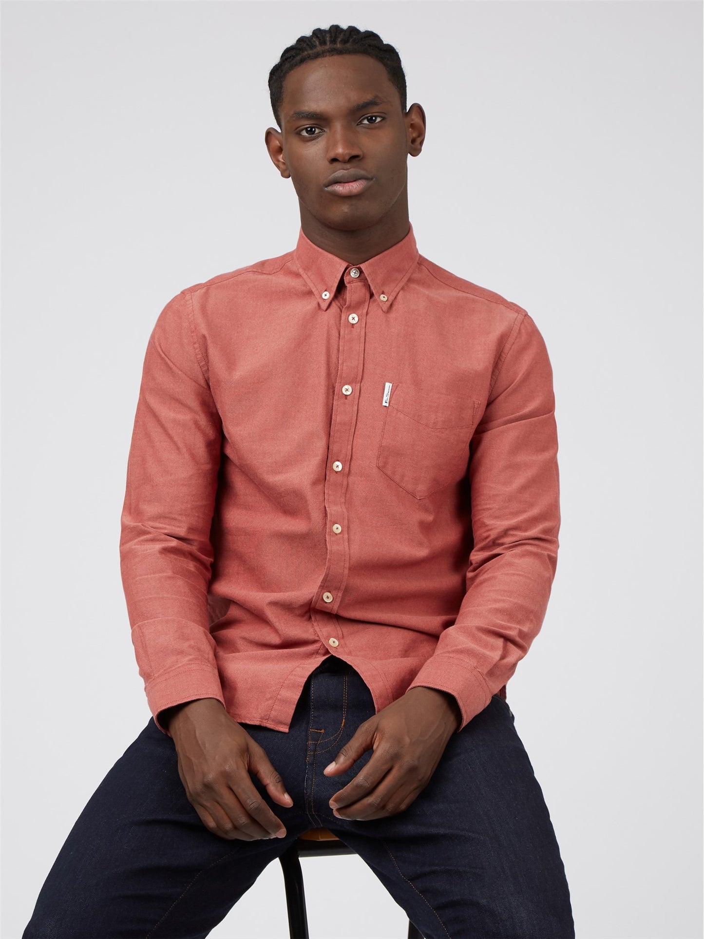 Organic Oxford Long Sleeve Shirt - Dark Pink