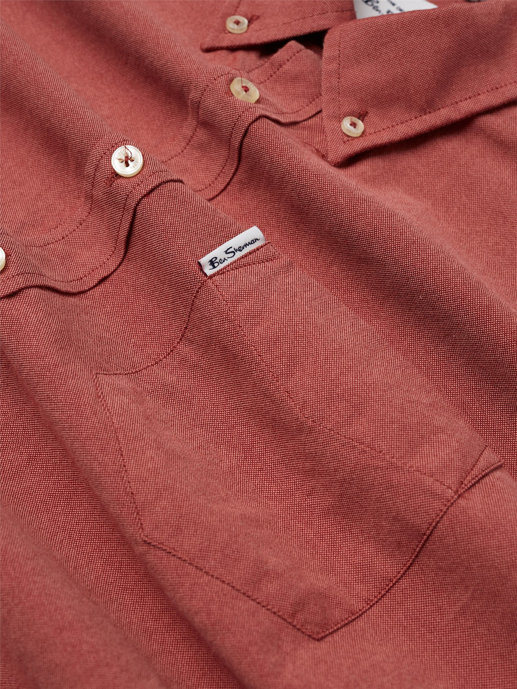 Organic Oxford Long Sleeve Shirt - Dark Pink