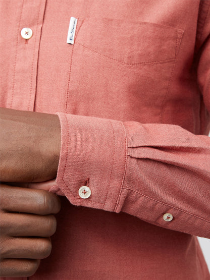 Organic Oxford Long Sleeve Shirt - Dark Pink