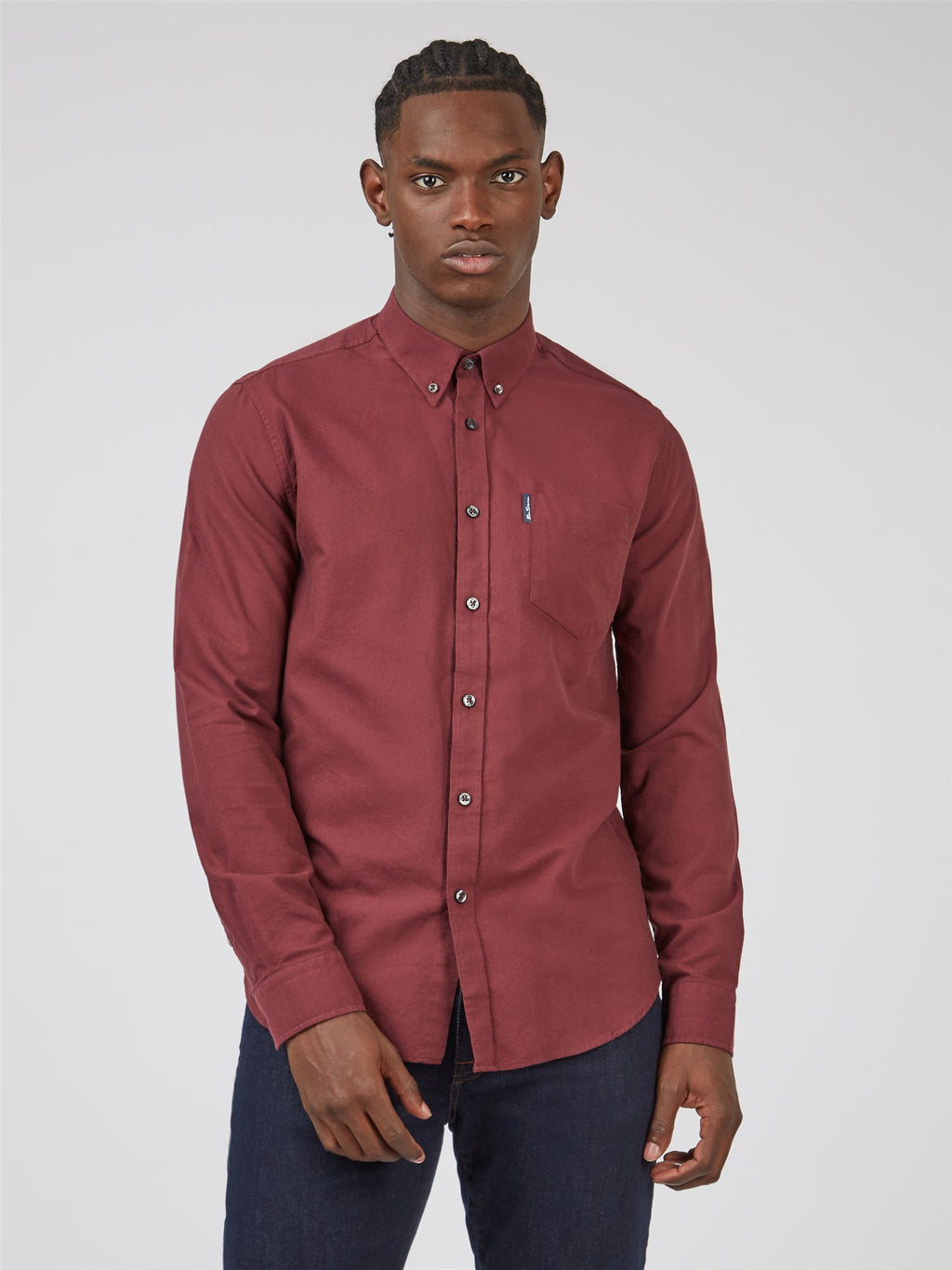 Organic Oxford Long Sleeve Shirt - Wine