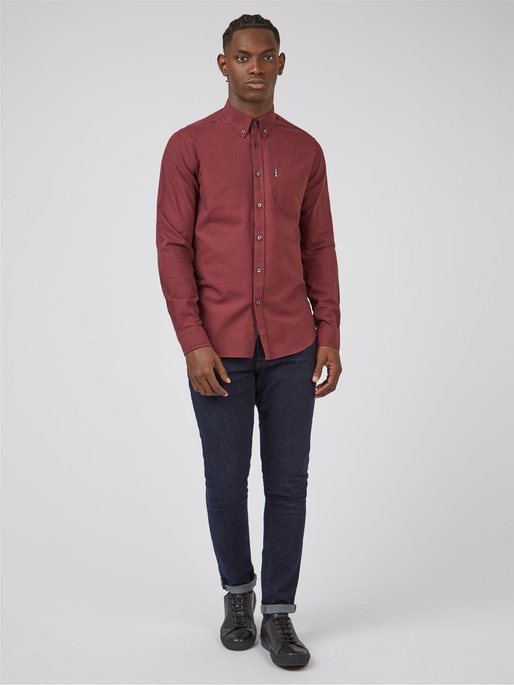 Organic Oxford Long Sleeve Shirt - Wine