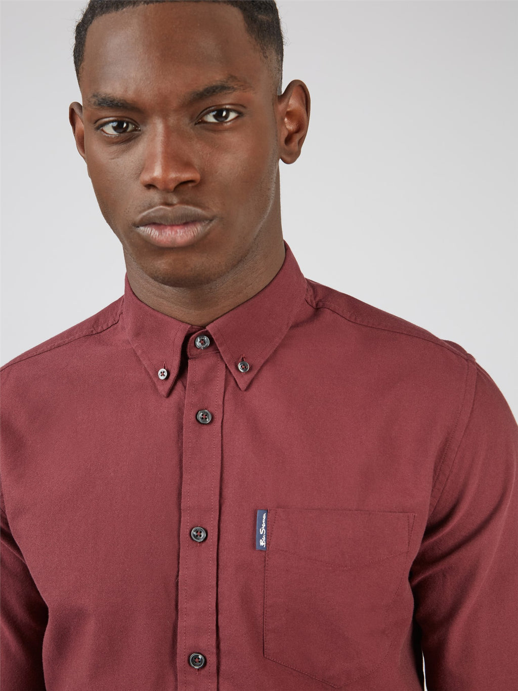Organic Oxford Long Sleeve Shirt - Wine