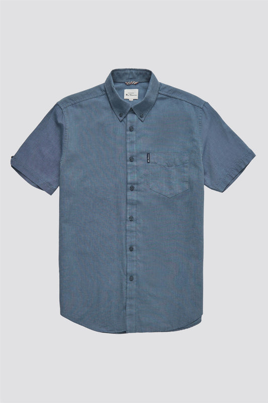 BigMens - Organic Cotton Short Sleeve Oxford Shirt - Dark Blue