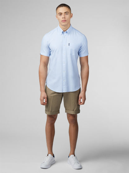 Signature Cotton Oxford Short Sleeve Shirt - Sky