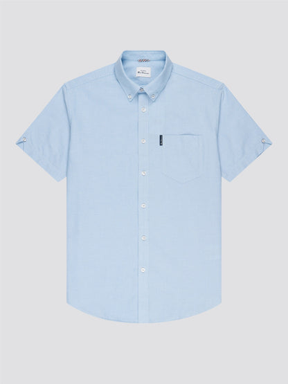 Signature Cotton Oxford Short Sleeve Shirt - Sky