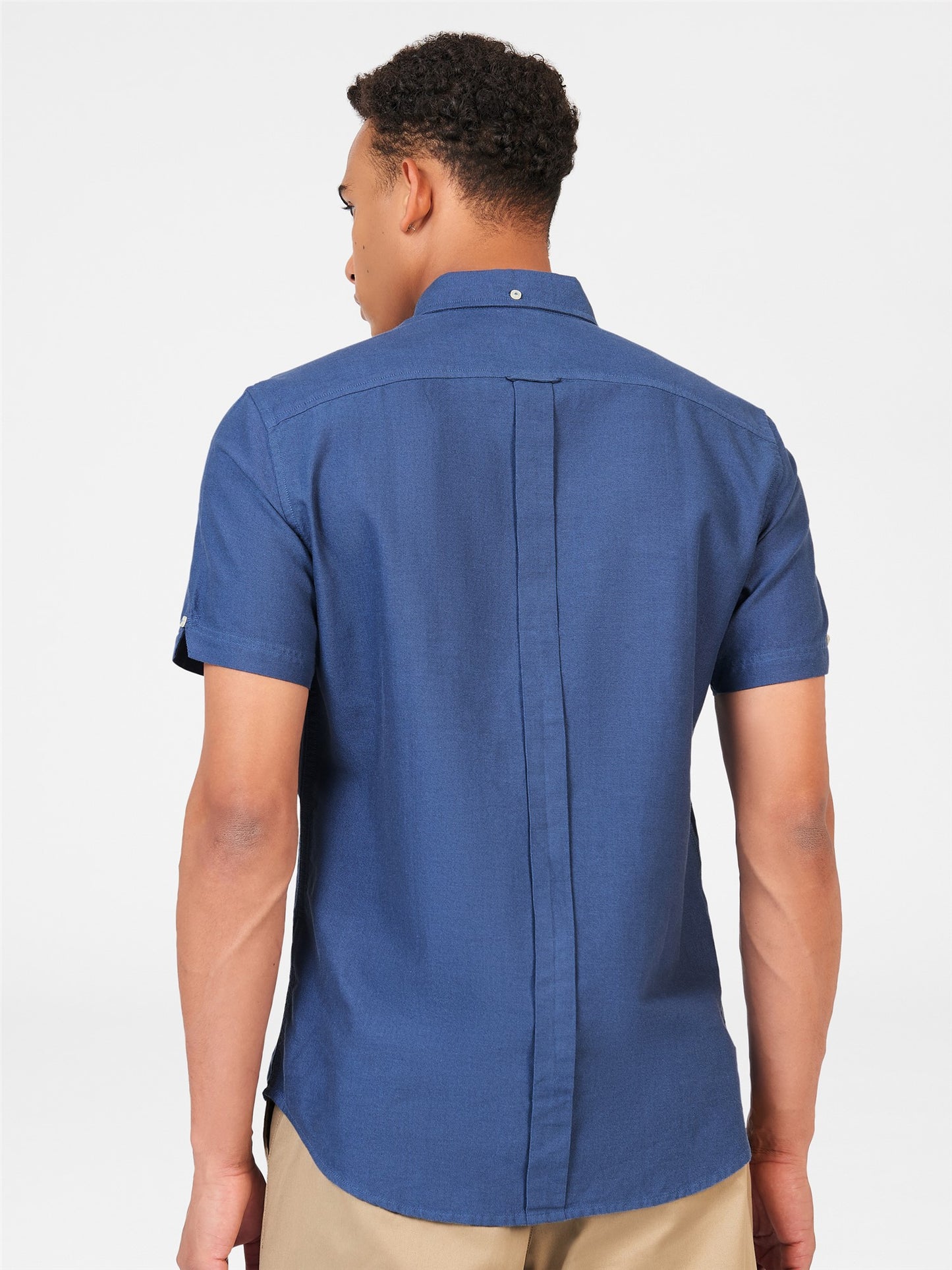 Signature Cotton Oxford Short Sleeve Shirt - Riviera Blue