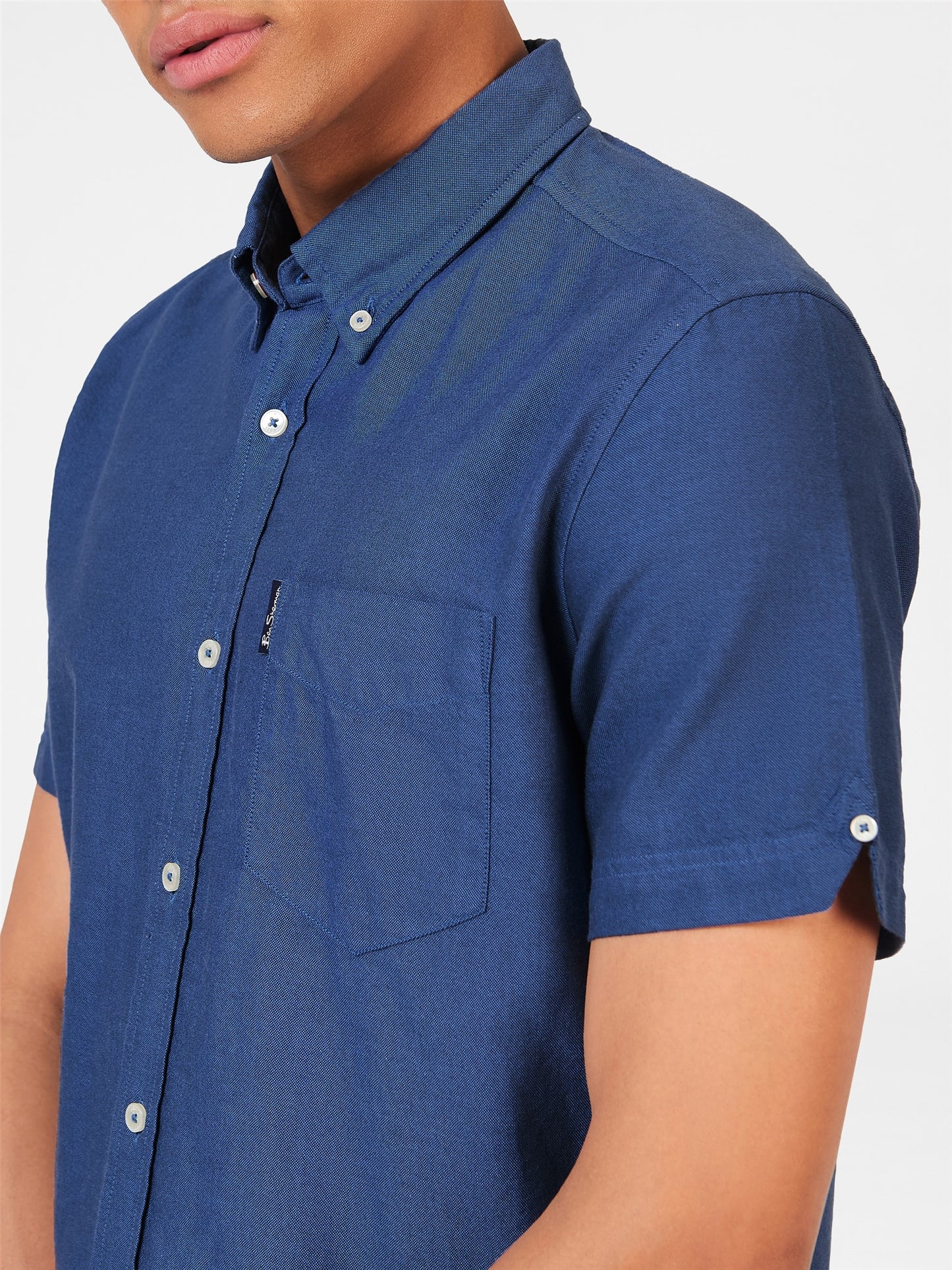 Signature Cotton Oxford Short Sleeve Shirt - Riviera Blue