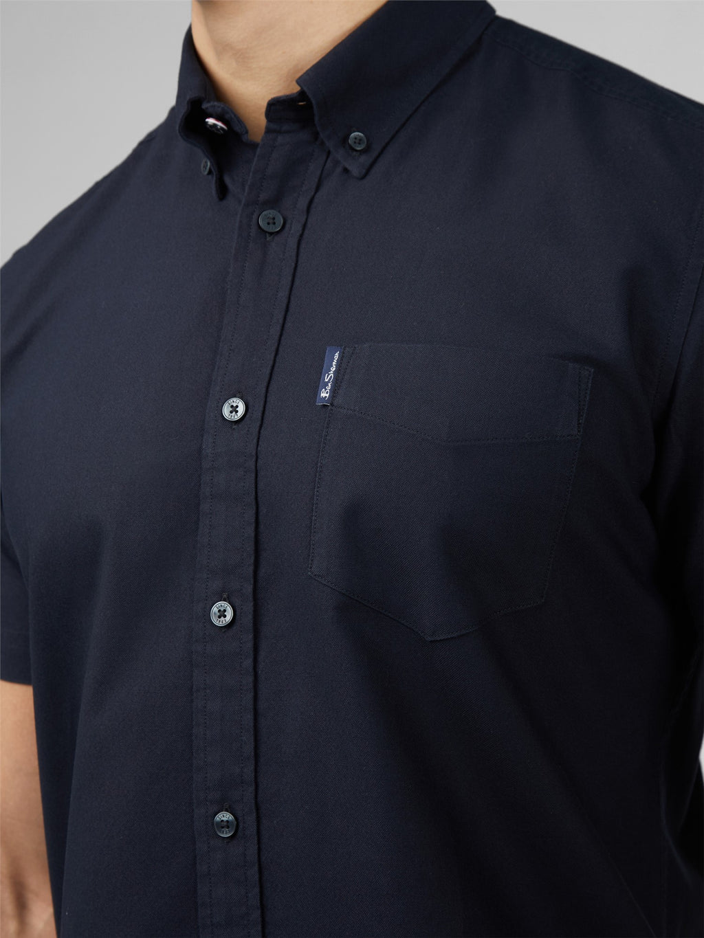 Signature Cotton Oxford Short Sleeve Shirt - Black
