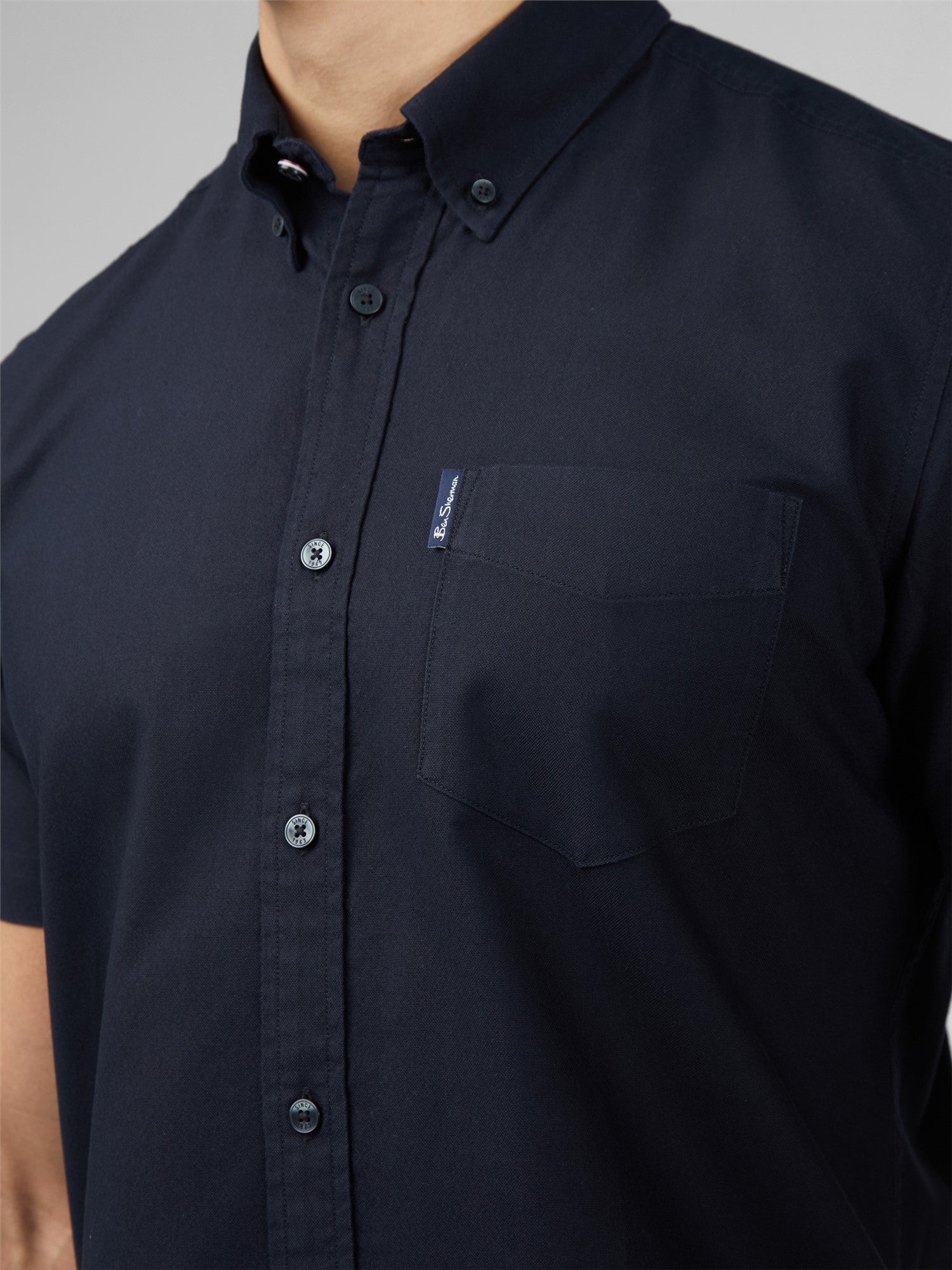 Signature Cotton Oxford Short Sleeve Shirt - Black