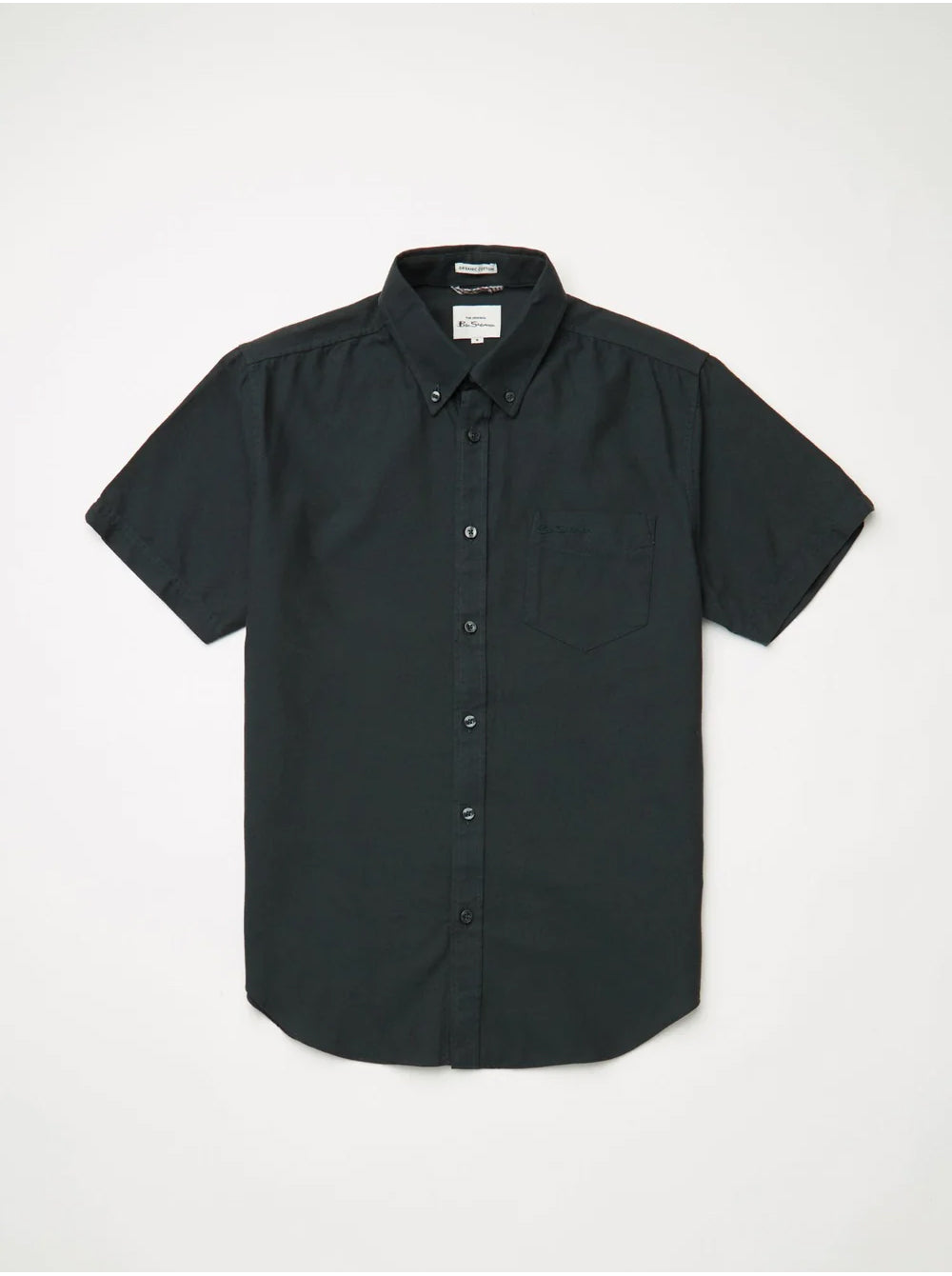BigMens - Organic Cotton Short Sleeve Oxford Shirt - Barely Black