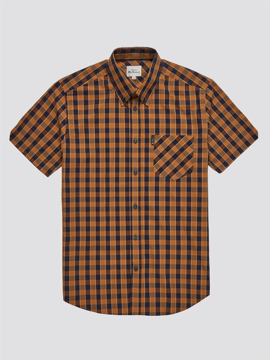 BigMens - Gingham Check Shirt - Fawn