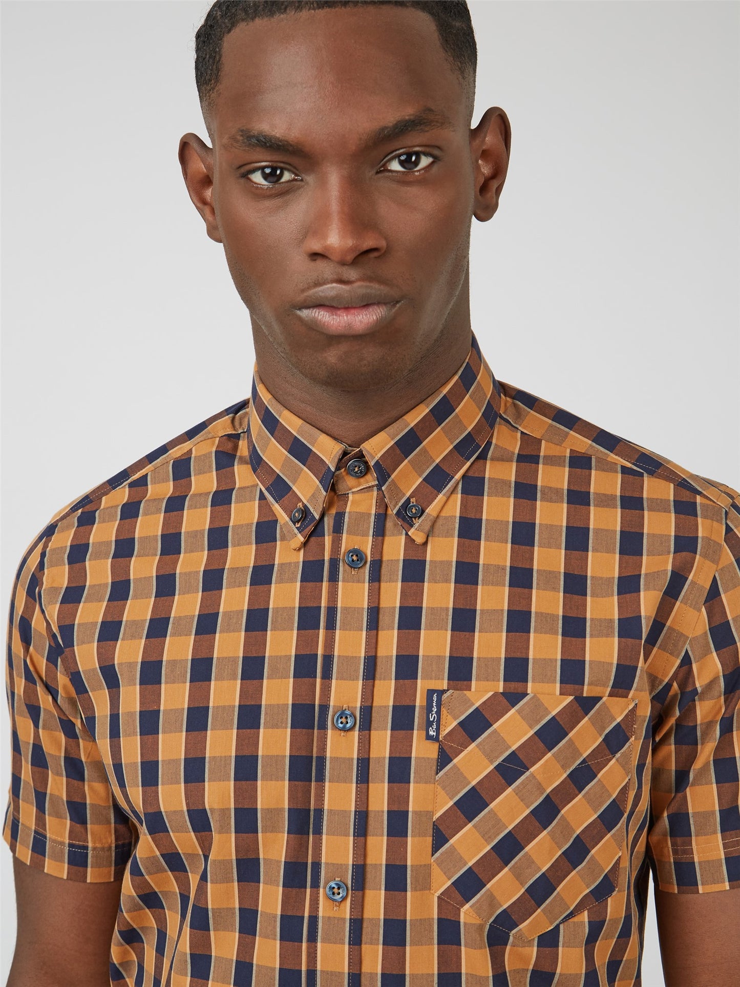 BigMens - Gingham Check Shirt - Fawn