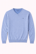 SOFT COTTON SWEATER WITH A V-NECK - New Breeze