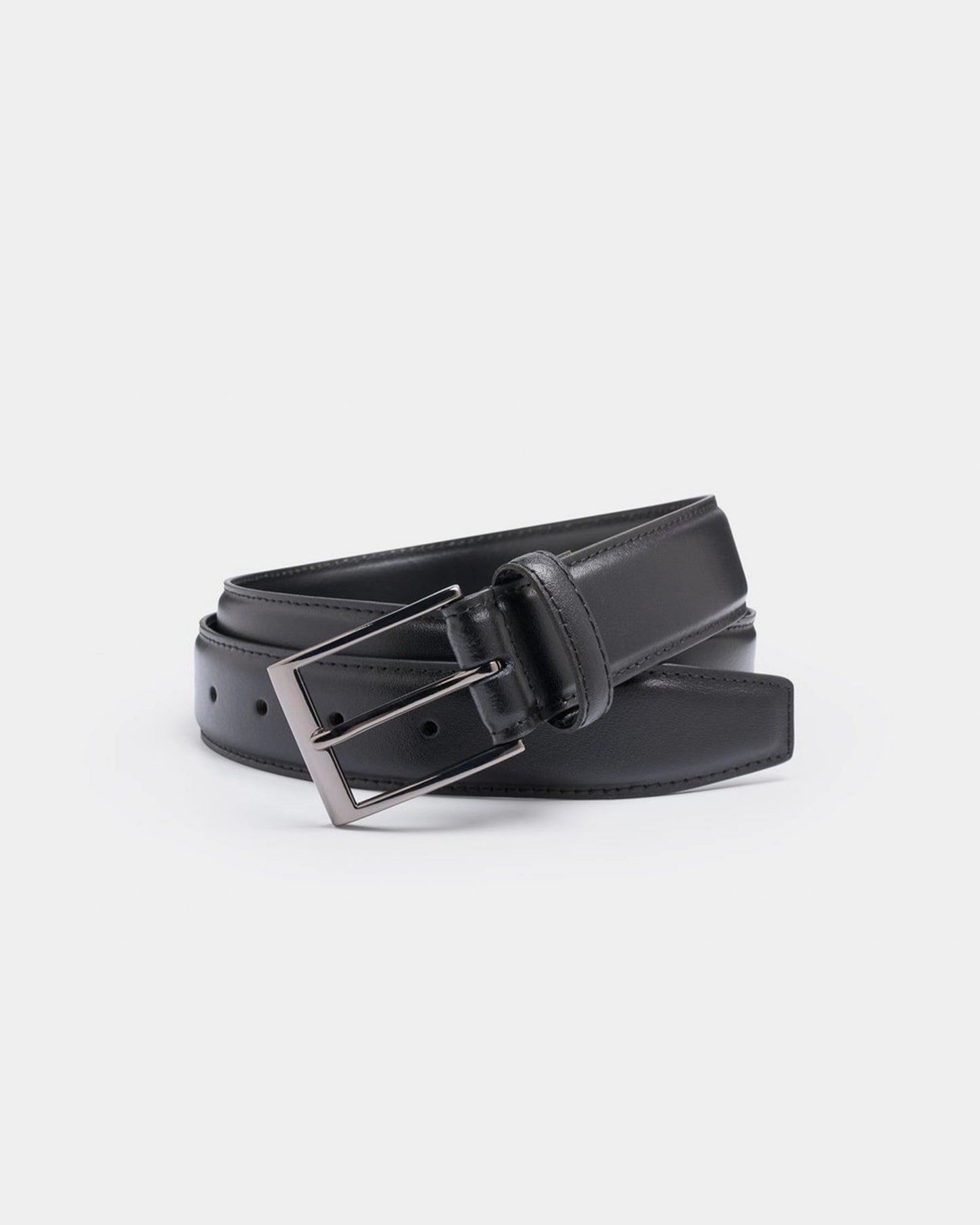 IBEX - 35mm Stitched Edge Leather Belt - Black