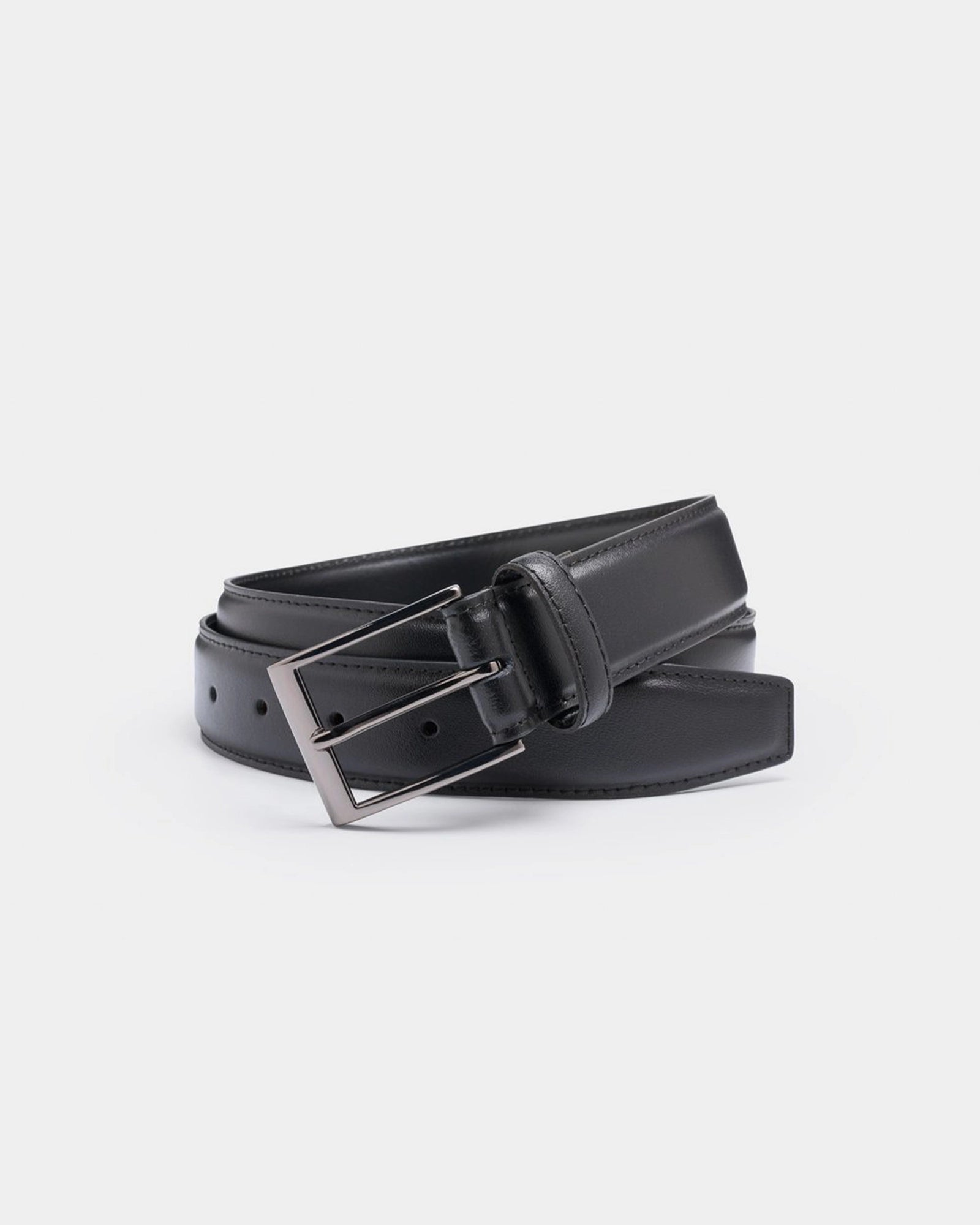 IBEX - 35mm Stitched Edge Leather Belt - Black