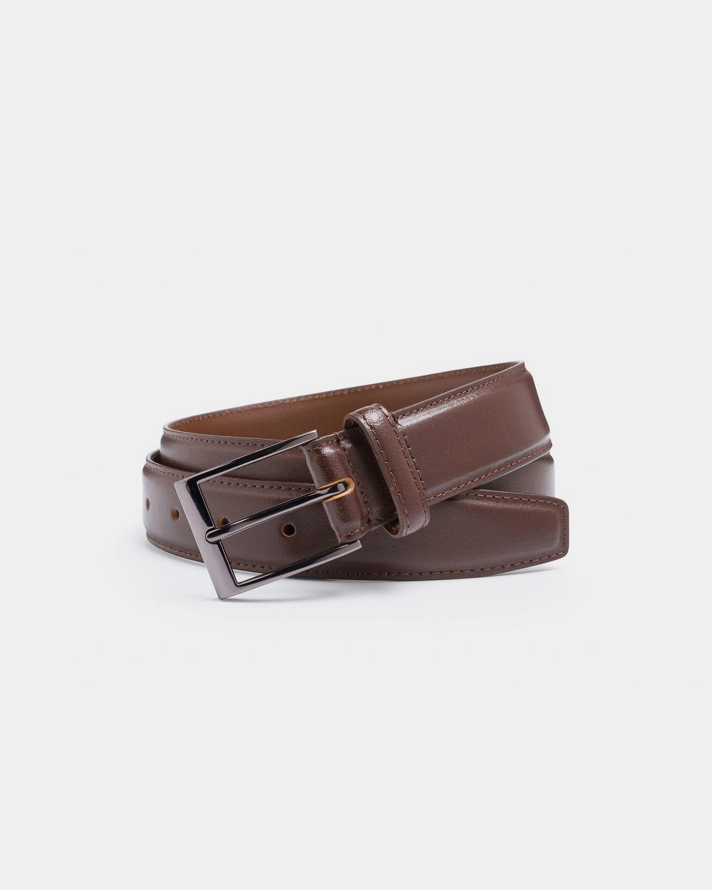 IBEX - 35mm Stitched Edge Leather Belt - Brown