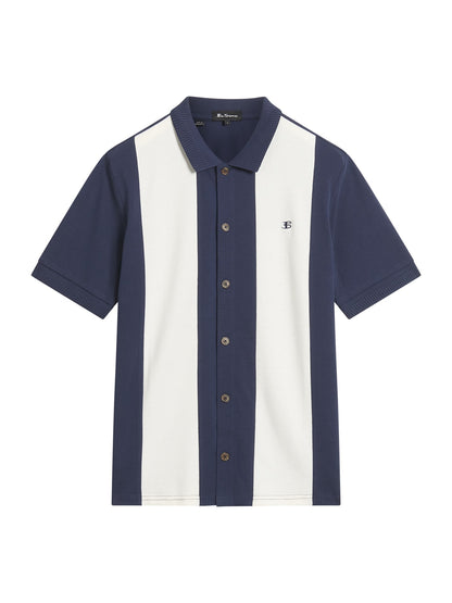 Ben Sherman Mod Pique Shirt - Navy Stripe