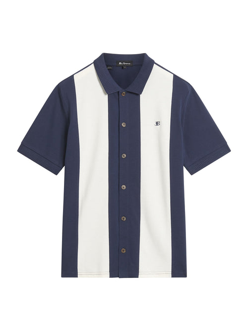Ben Sherman Mod Pique Shirt - Navy Stripe
