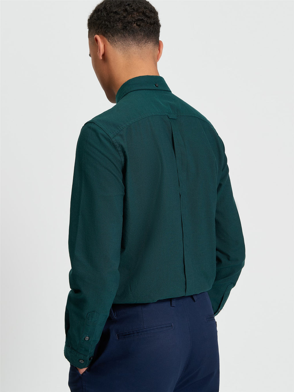 Long Sleeve Signature Oxford Shirt in Dark Green