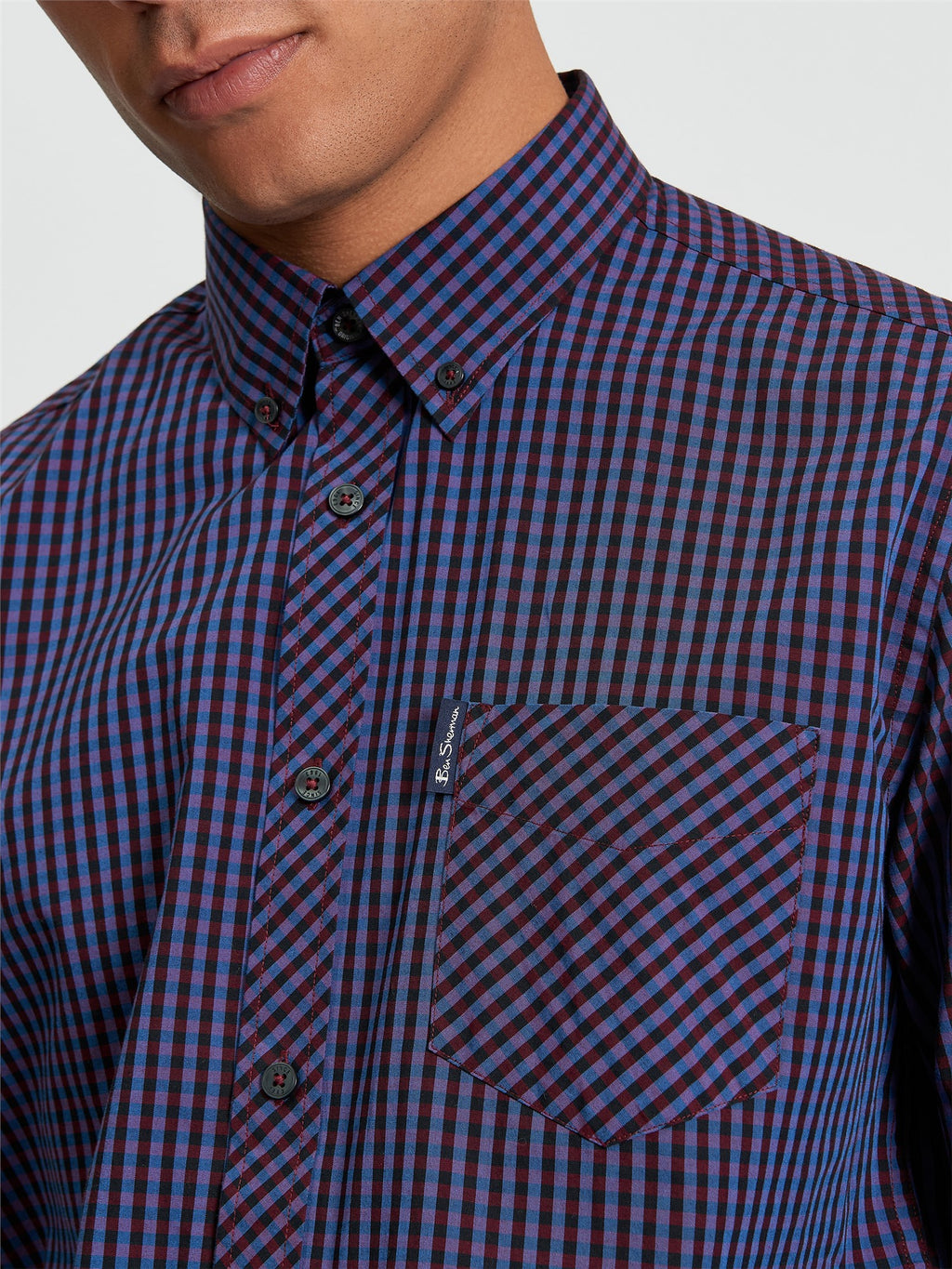 Long Sleeve Signature Gingham Shirt in Red