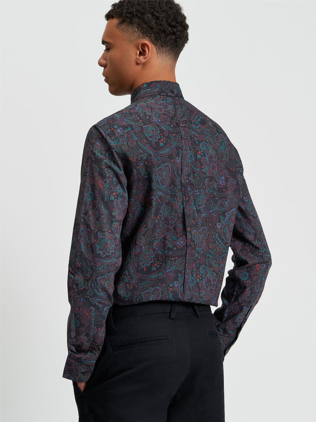 Paisley Print Shirt in Black