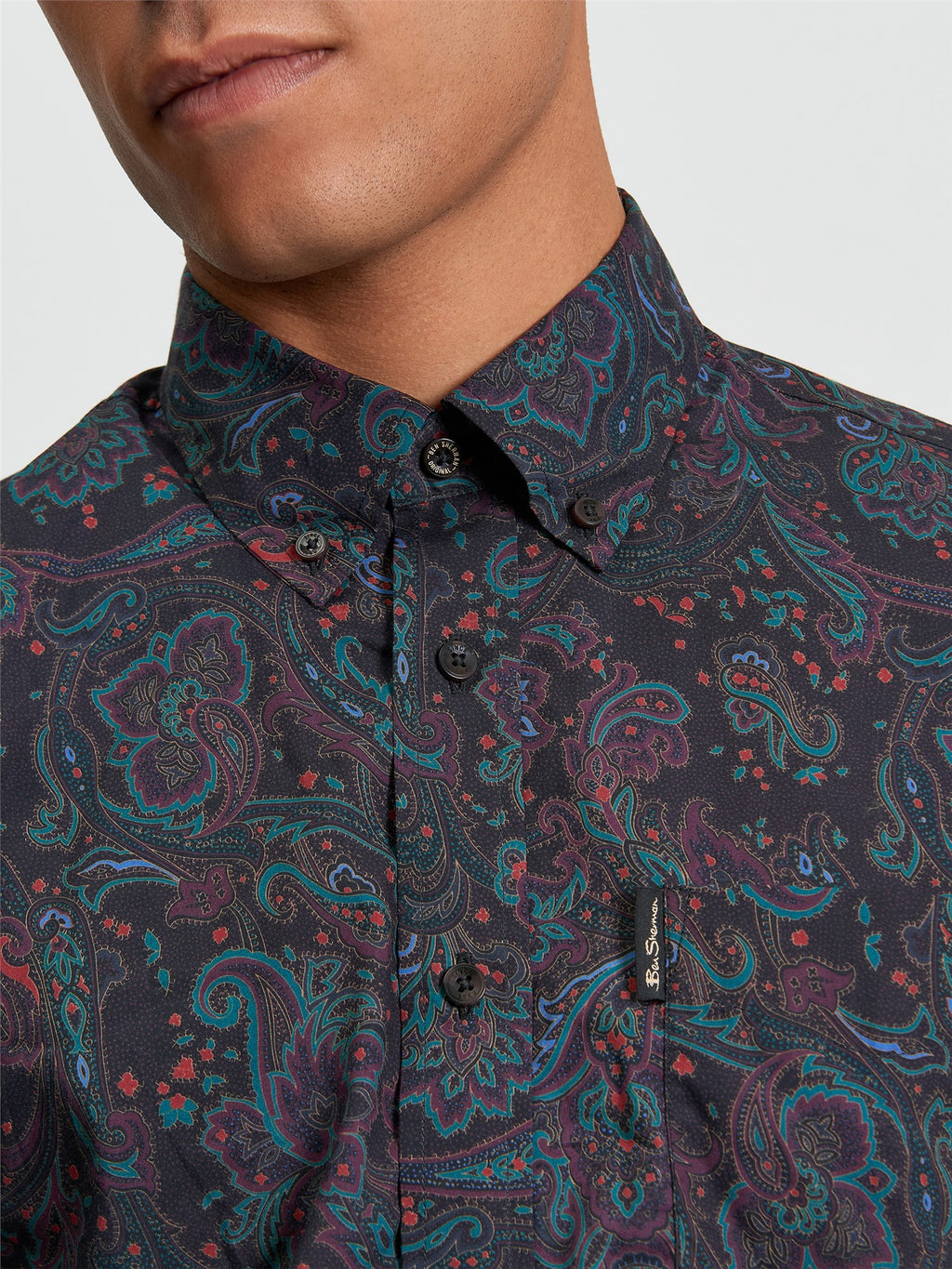 Paisley Print Shirt in Black