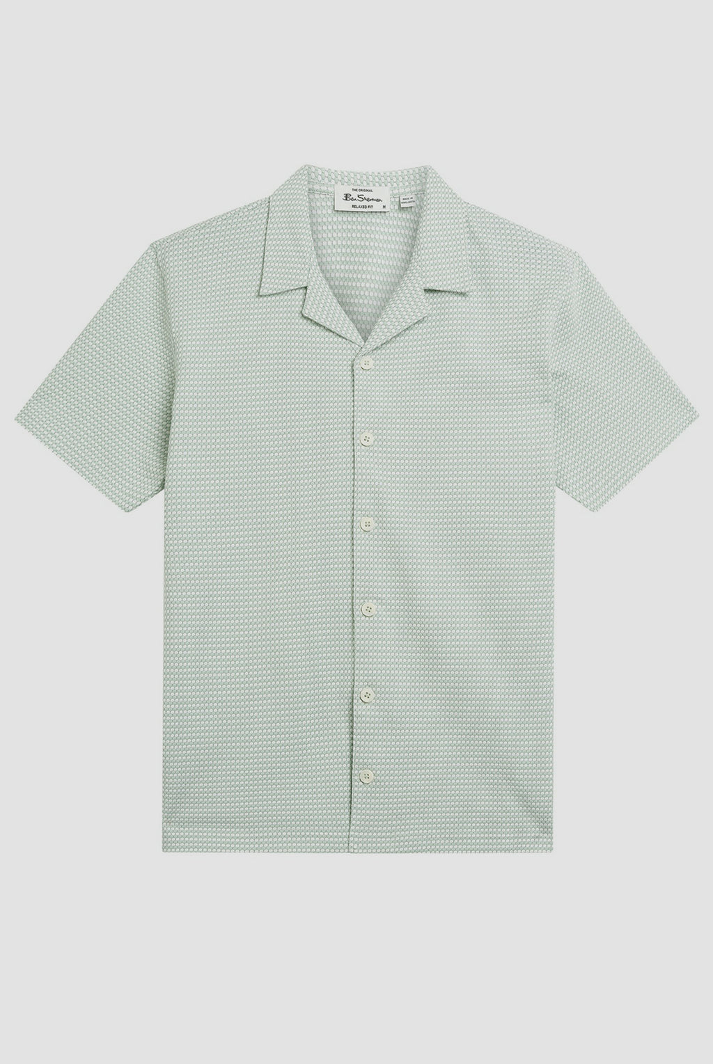Short Sleeve Tri Colour Textured Co-ord Shirt - MINT