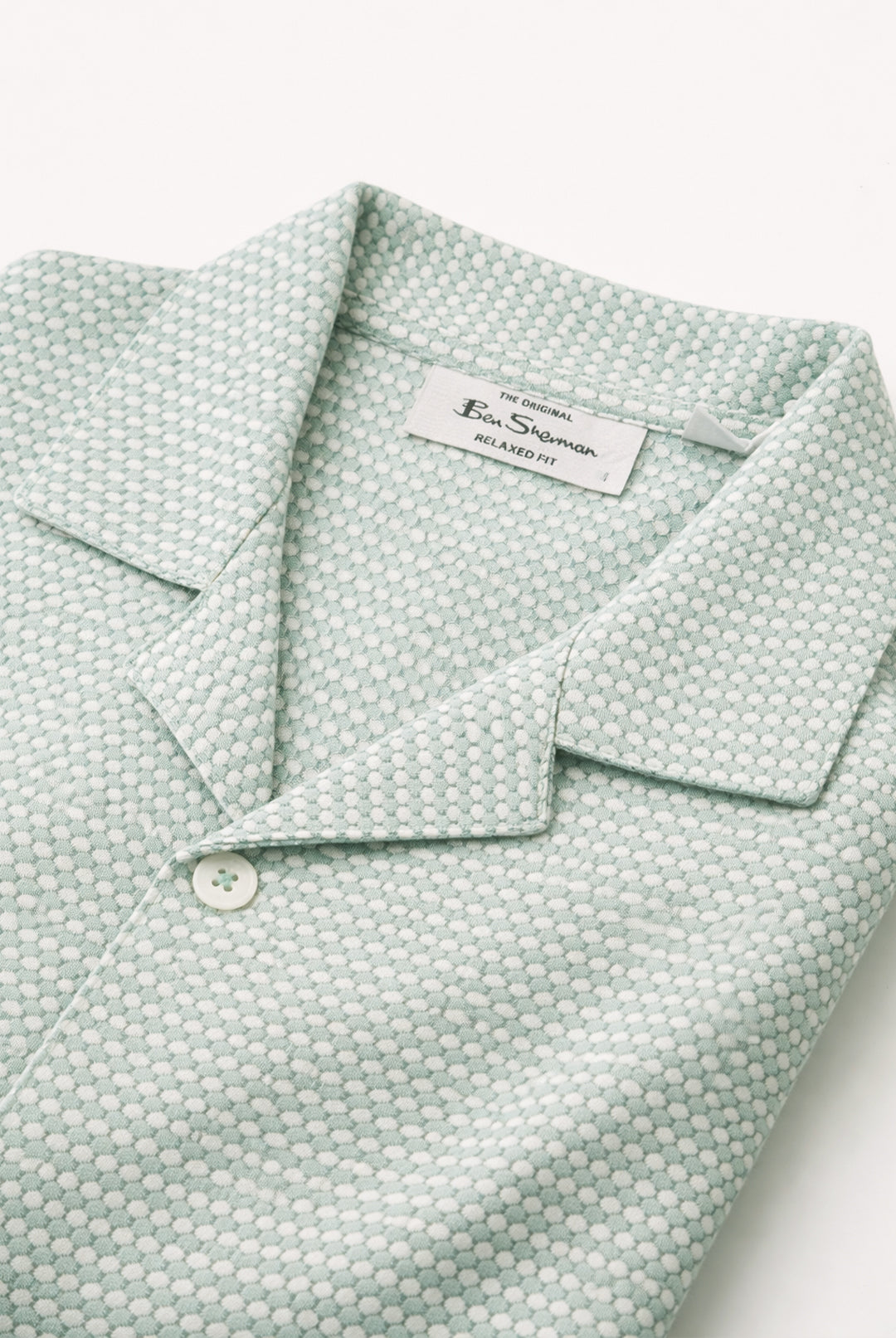 Short Sleeve Tri Colour Textured Co-ord Shirt - MINT