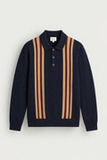 Long Sleeve Mod Knitted Polo - Dark Navy