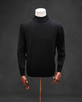 Italian Merino-Blend Turtle Neck Jumper - Black