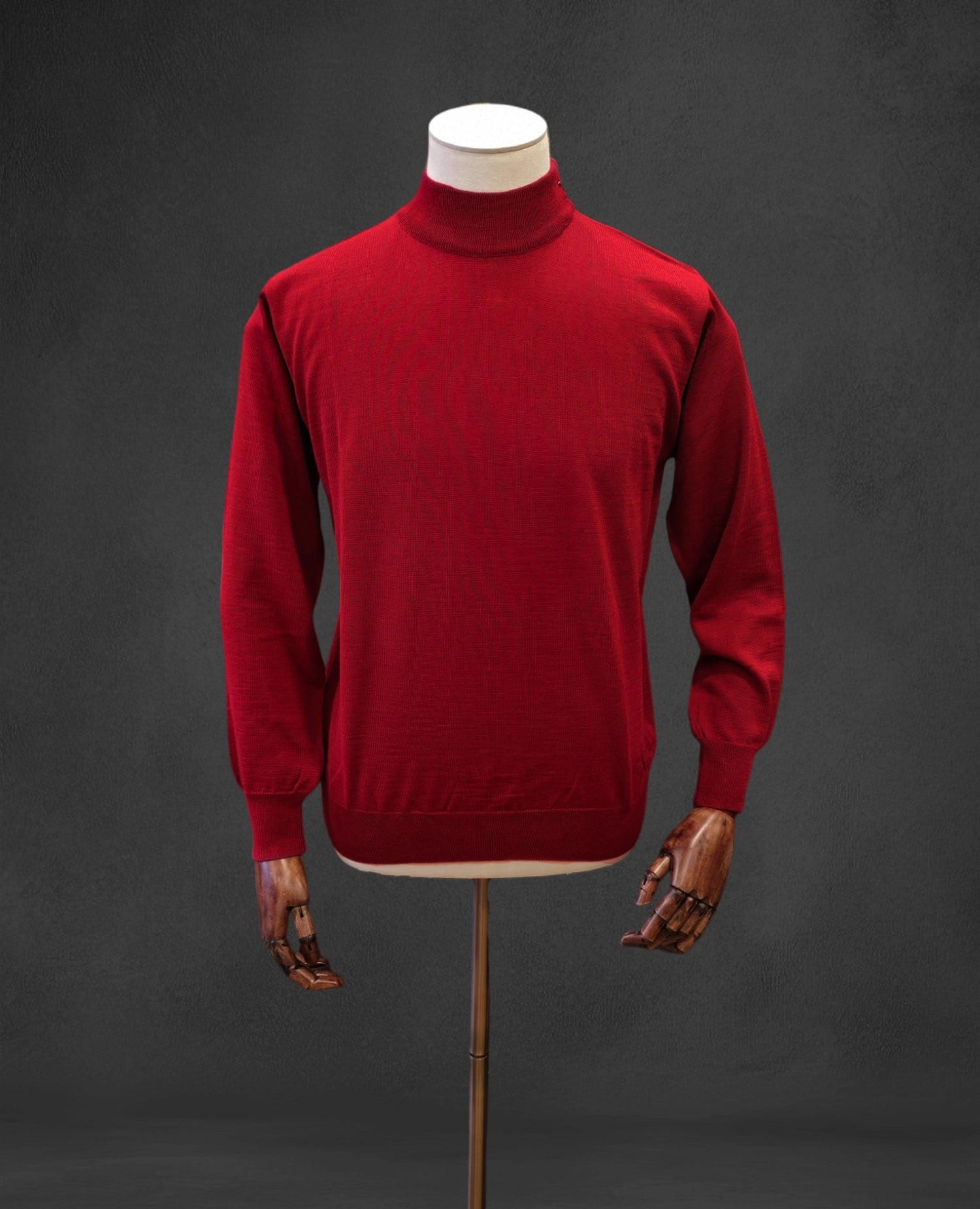 Italian Merino-Blend Turtle Neck Jumper - Burgundy