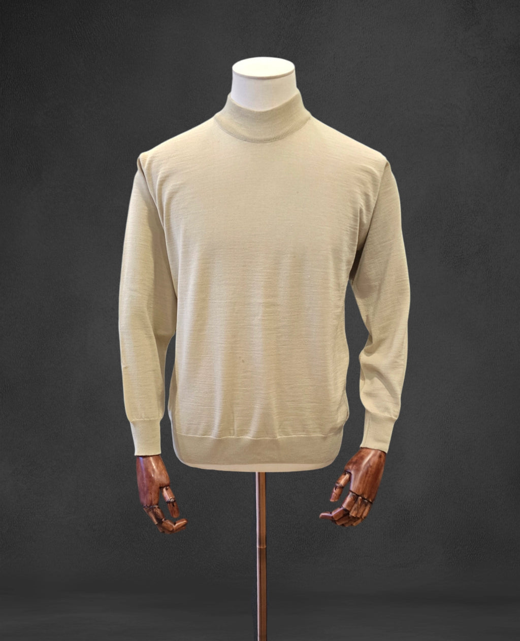 Italian Merino-Blend Turtle Neck Jumper - Tan