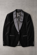 Romeo Velvet Shawl Collar Jacket - Black