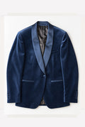 Romeo Velvet Shawl Collar Jacket - Blue