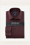 24/7 Jersey Stretch Long Sleeve Shirt - Burgundy