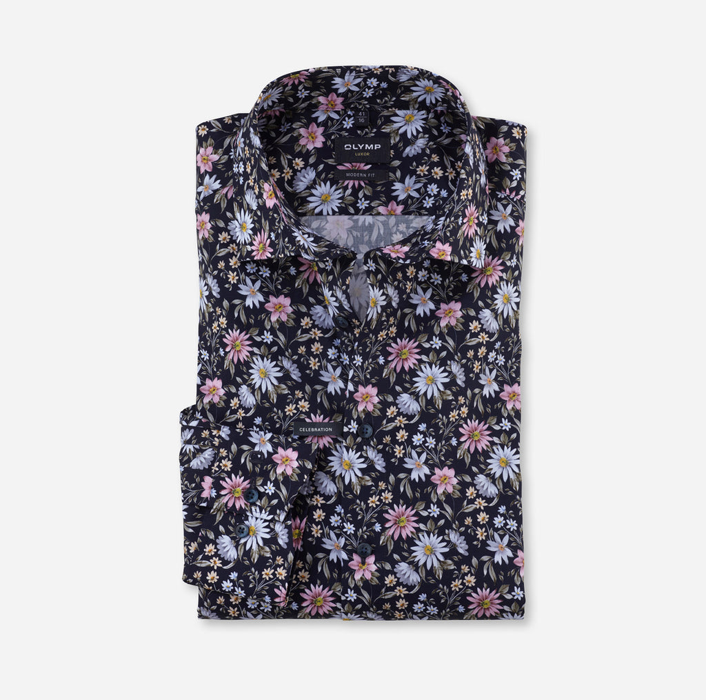 Olymp Luxor Modern Fit - Navy Floral