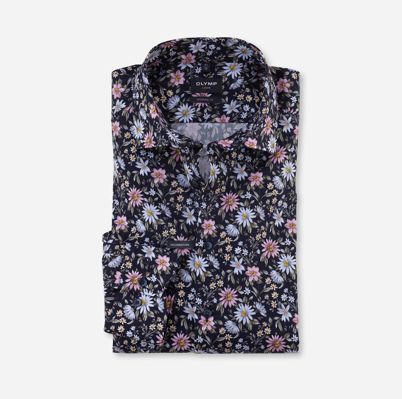 Olymp Luxor Modern Fit - Navy Floral