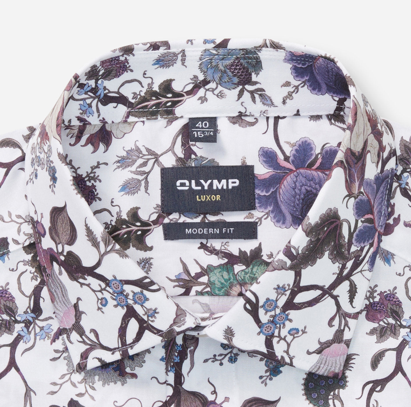 OLYMP Modern Fit Floral Shirt - White