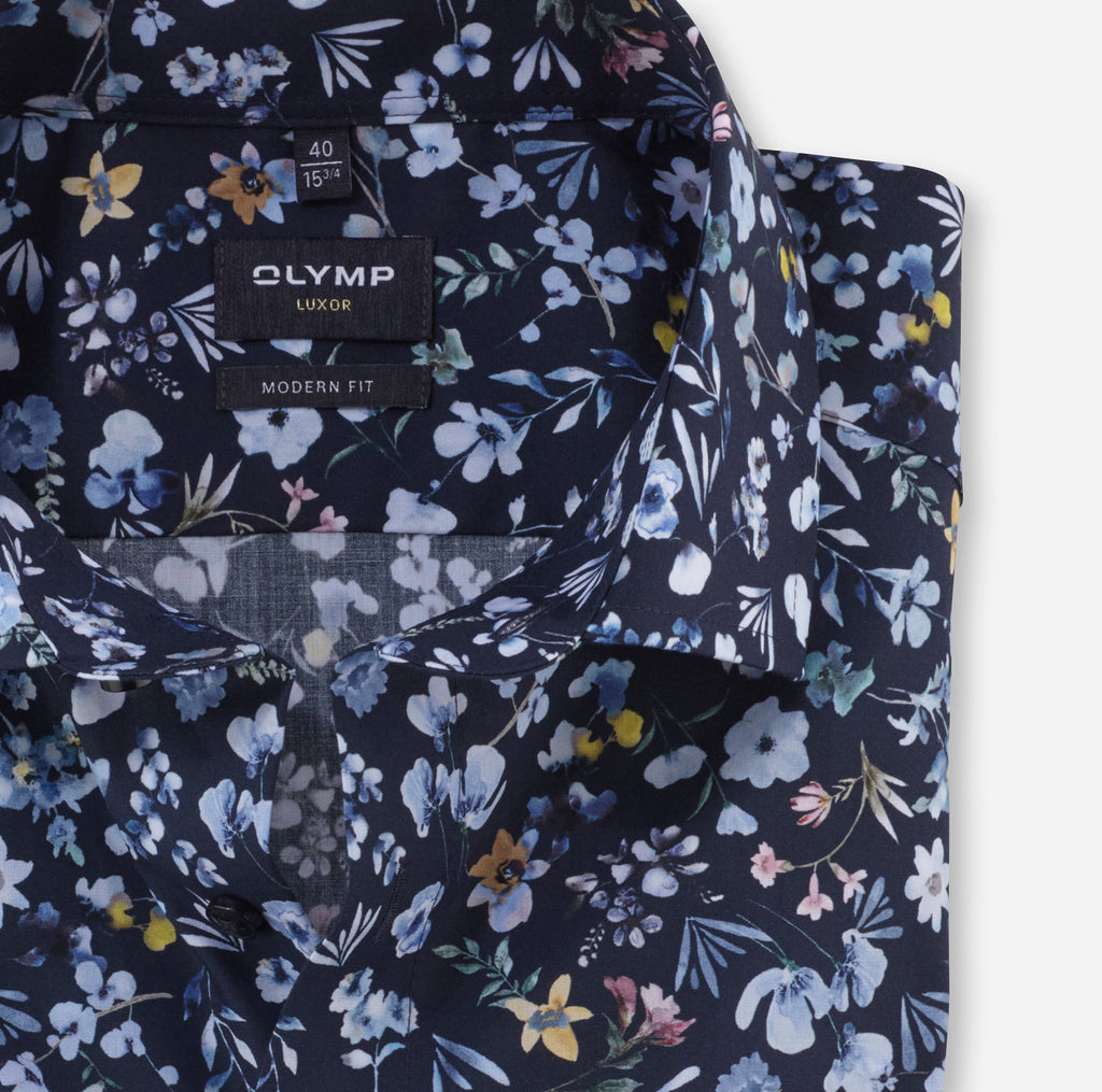 Olymp Luxor Modern Fit X-Tall - Navy Floral