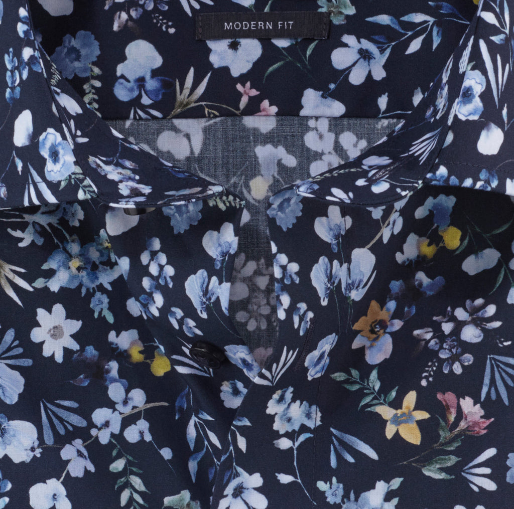 Olymp Luxor Modern Fit X-Tall - Navy Floral