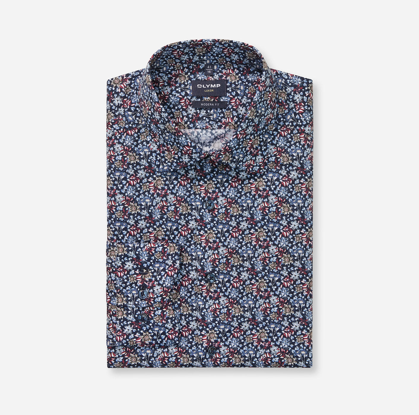 OLYMP X-TALL Modern Fit Long Sleeve Shirt - Mini Floral