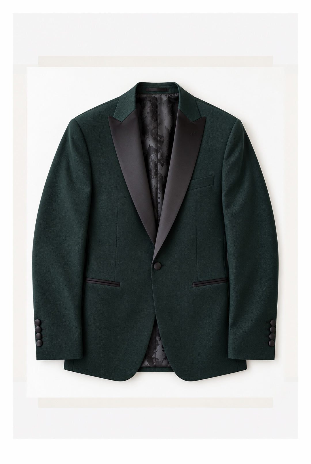 Passo Tapered Fit Textured Dinner Jacket - Green