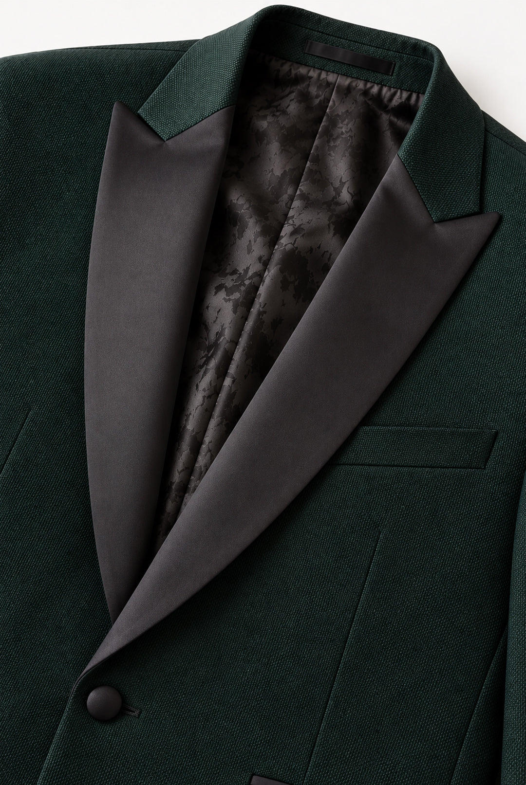 Passo Tapered Fit Textured Dinner Jacket - Green