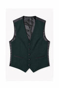 Passo Tapered Fit Textured Dinner Waistcoat - Green