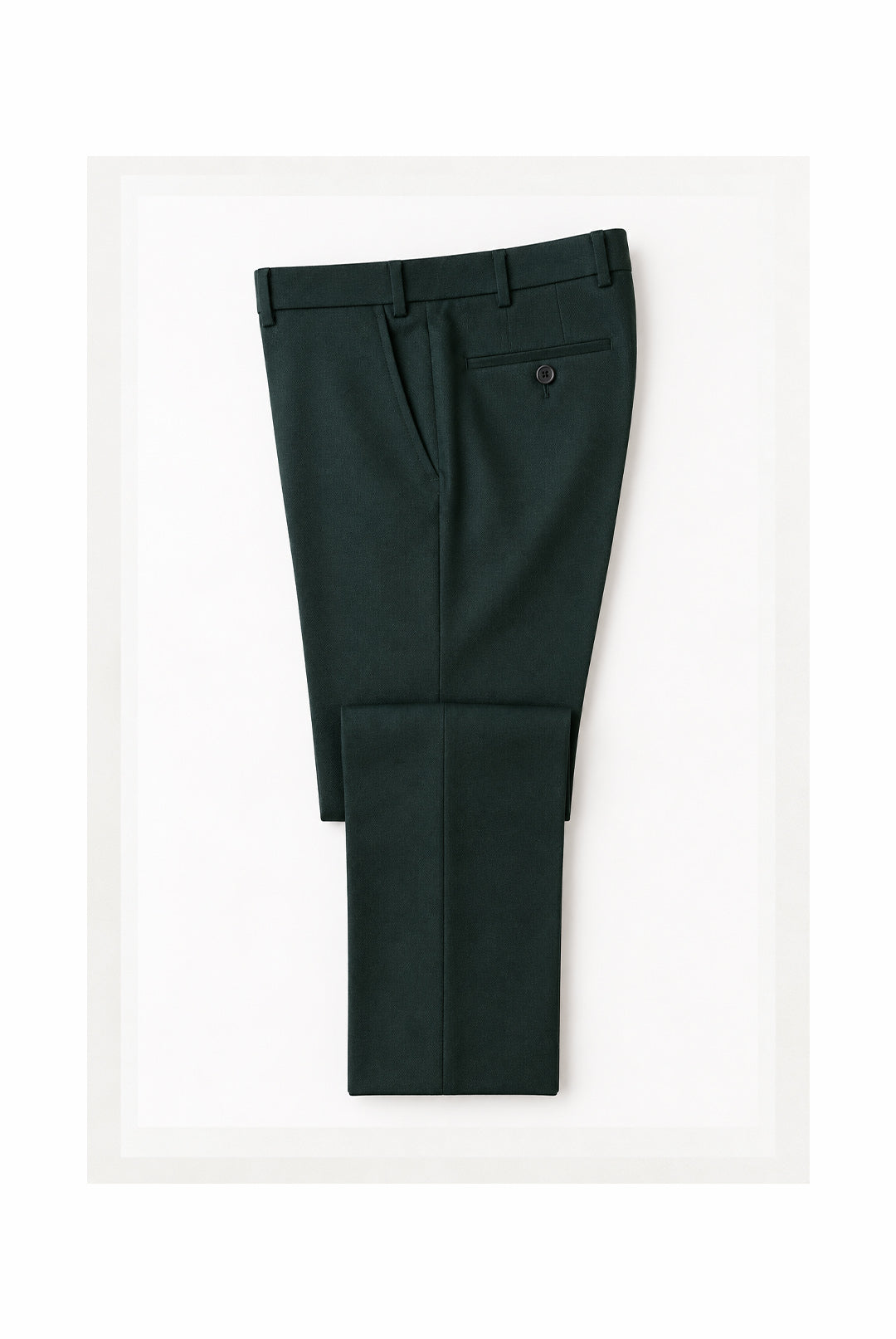 Passo Tapered Fit Textured Dinner Trousers - Green