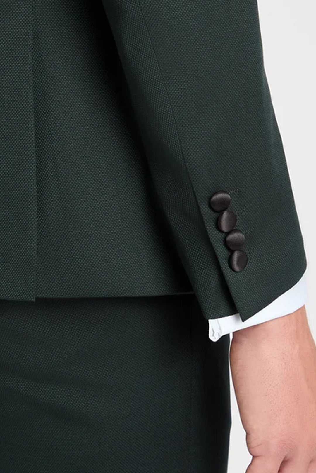 Passo Tapered Fit Textured Dinner Jacket - Green