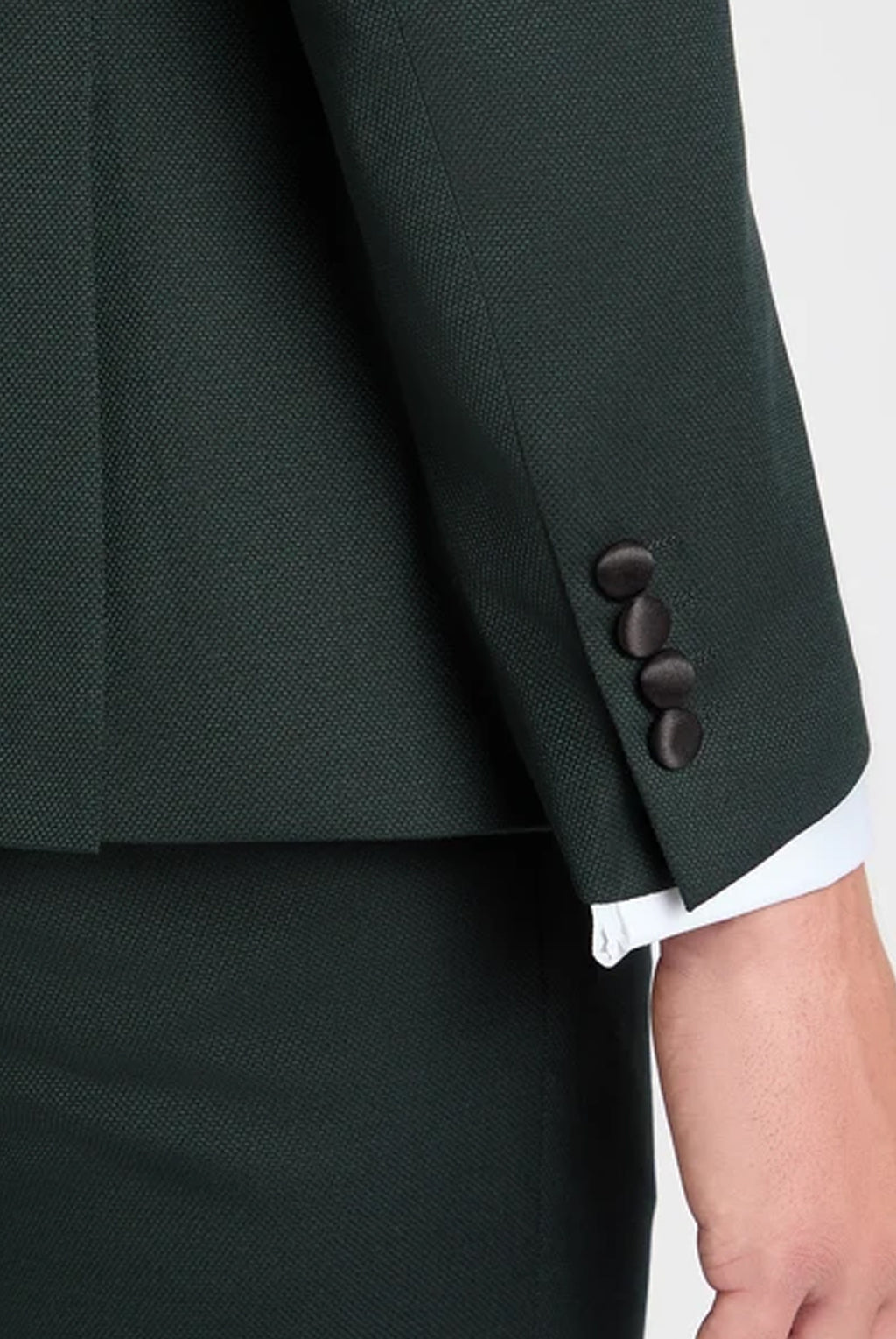 Passo Tapered Fit Textured Dinner Waistcoat - Green