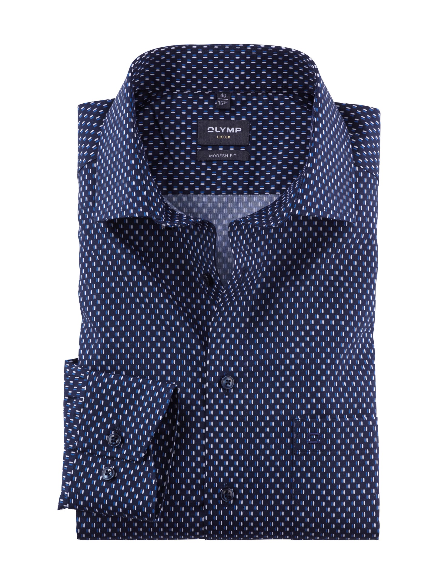 OLYMP Luxor Modern Fit, Business Shirt, Global Kent, Royal Pattern