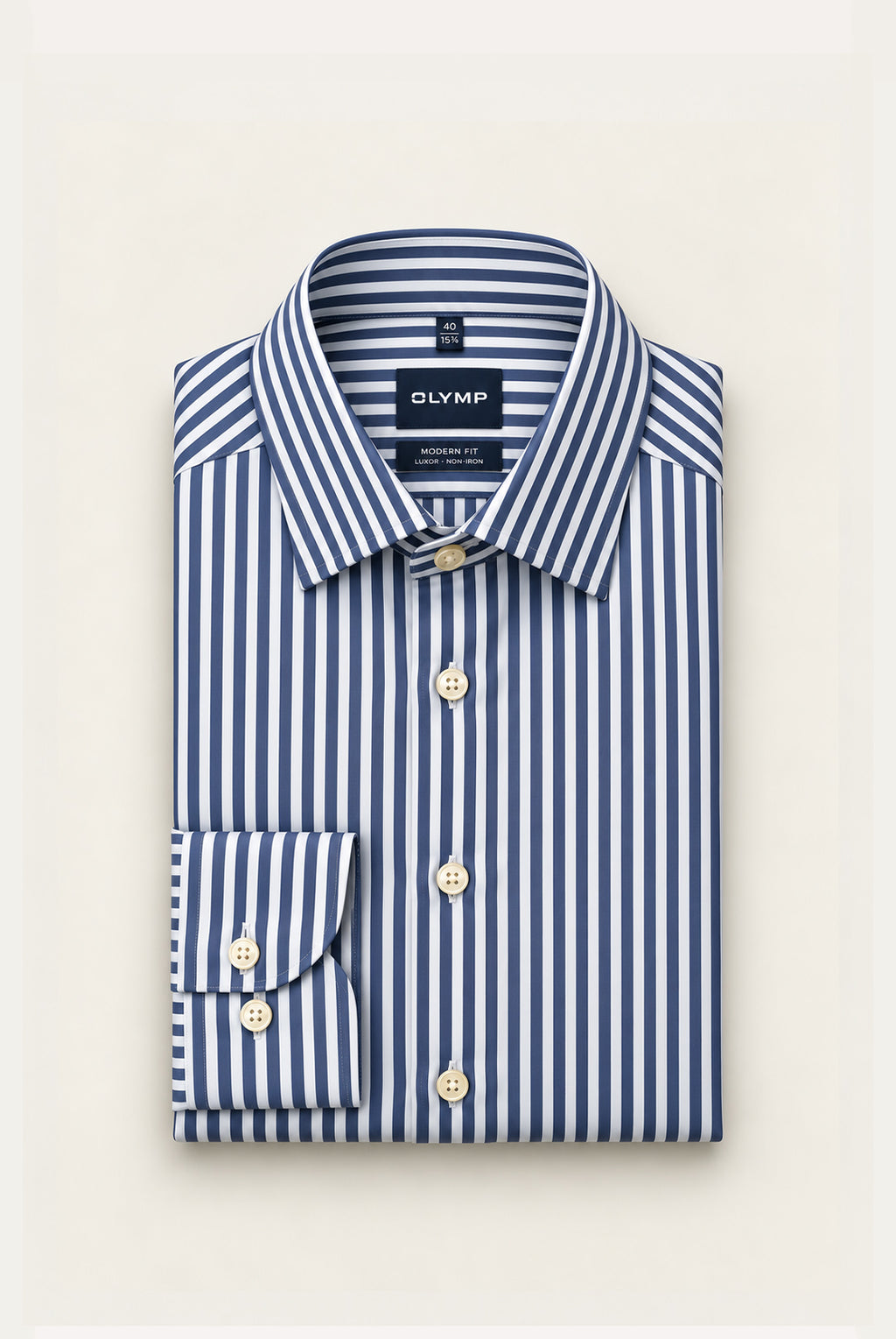 Luxor Business shirt, Modern Fit, New Kent - Marine Stripe