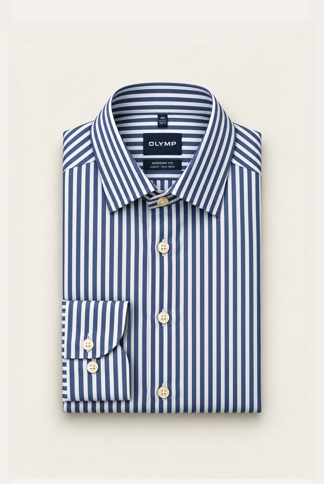 Luxor Business shirt, Modern Fit, New Kent - Marine Stripe